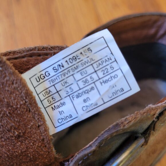 Ugg 5.5 Brown Leather Ankle Boots HEATHER Waterproof Wool Lining - Picture 7 of 11